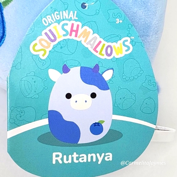 RUTANYA 🫐🐄 5" Blueberry Cow Original Squishmallow By Kellytoy Plush ☆ NWT ☆ - Picture 3 of 7